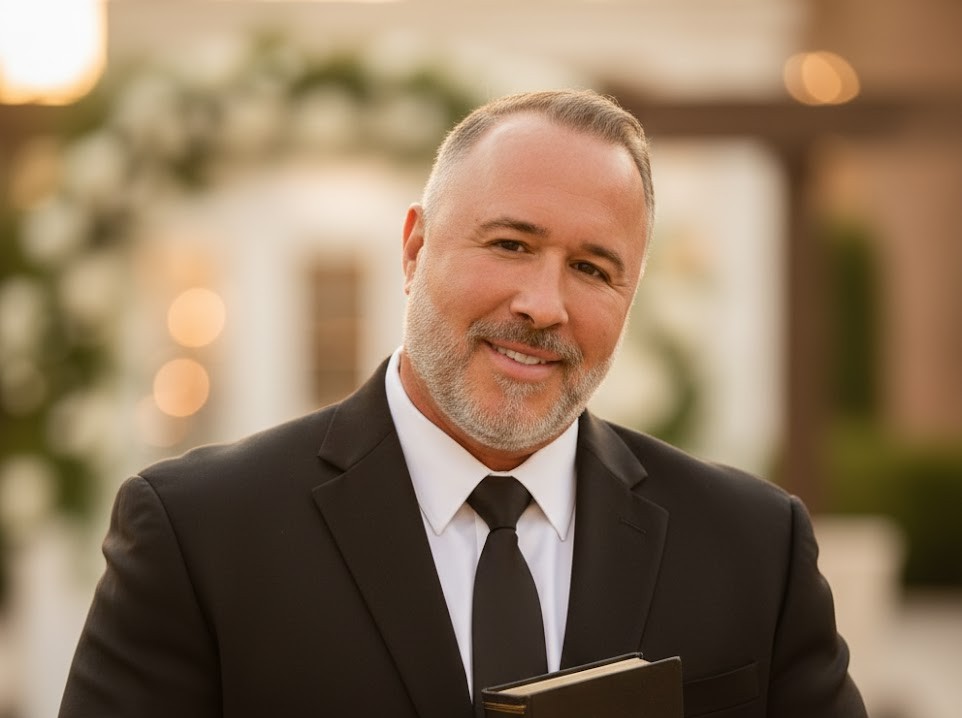 Arizona Wedding Officiant Steven Conn Ordained Minister Black Suit