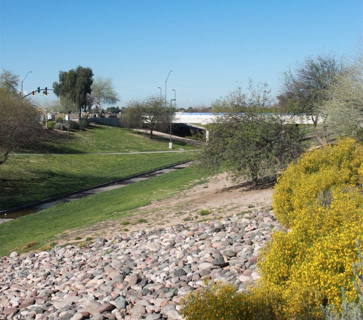 Scenic trail at Grand Canal Linear Park in Glendale, Arizona